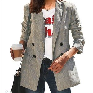Oversized plaid blazer
